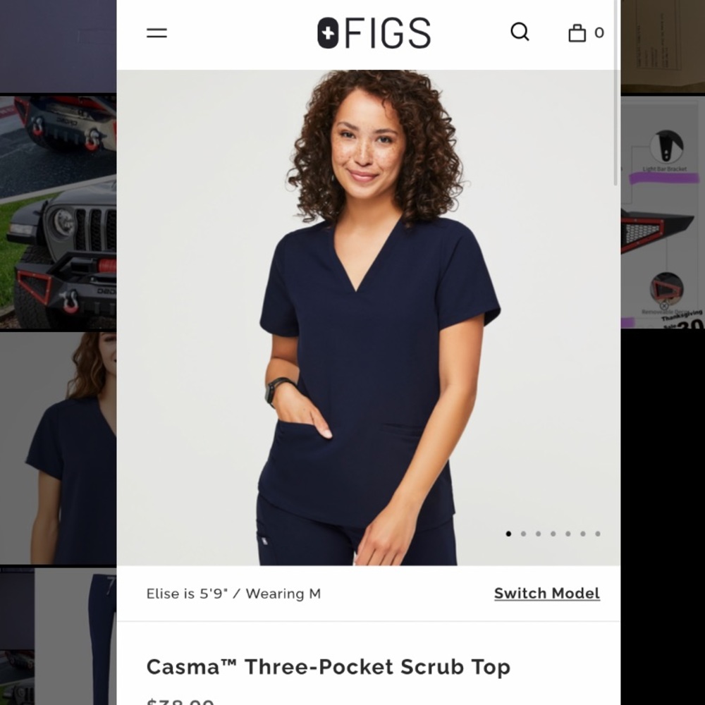 3 POCKET FIGS SCRUB TOP